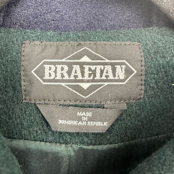 Vintage Braetan Multi Colour Duffel Coat Wool Hoodie Jacket S Preppy Academia - Picture 10 of 13